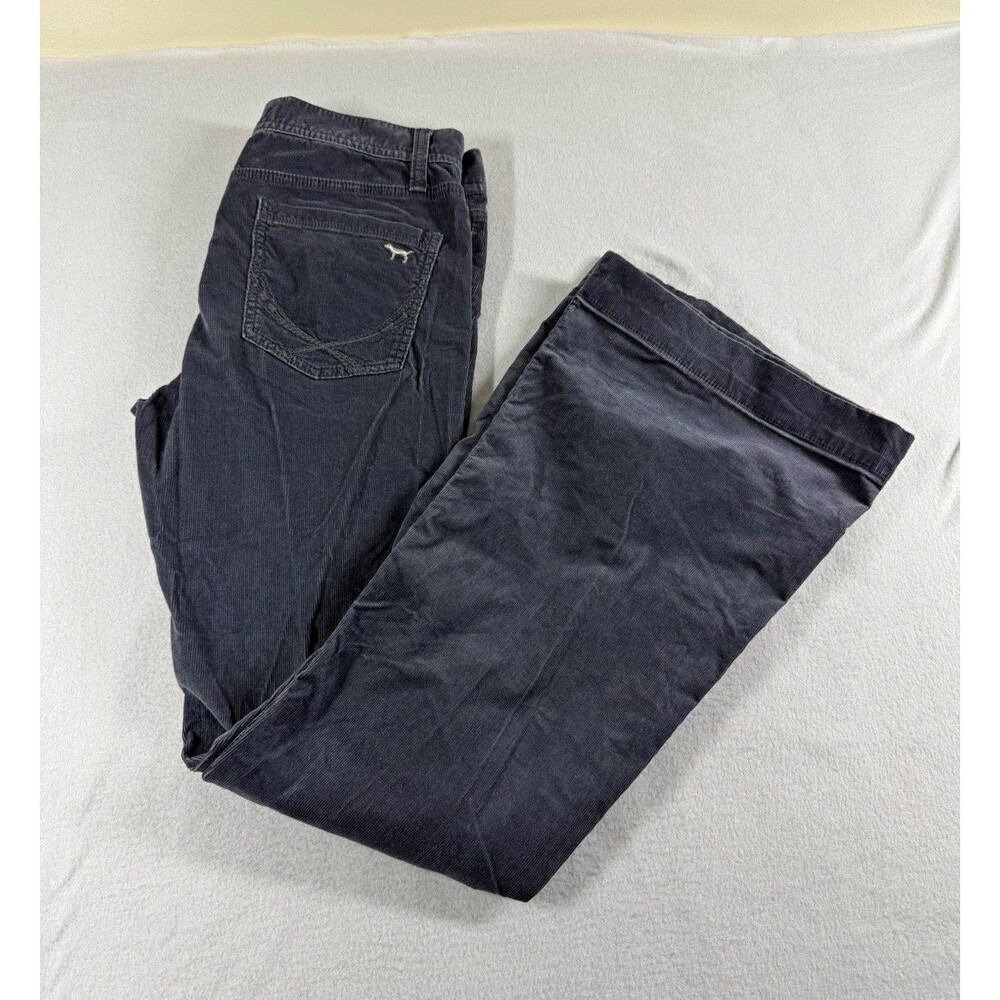 PINK Victoria's Secret Womens Gray Corduroy Flare Pants Size 8 Stretch Dog